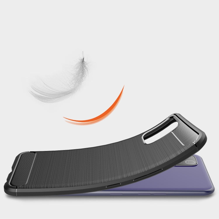 Custodia in TPU in fibra di carbonio con trama spazzolata, For LG K42, For LG K52, For LG K92 5G