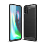 Custodia in TPU in fibra di carbonio con trama spazzolata, For Motorola Moto G9 Plus, For Motorola One Fusion