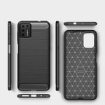 Custodia in TPU in fibra di carbonio con trama spazzolata, For Motorola Moto G9 Plus, For Motorola One Fusion
