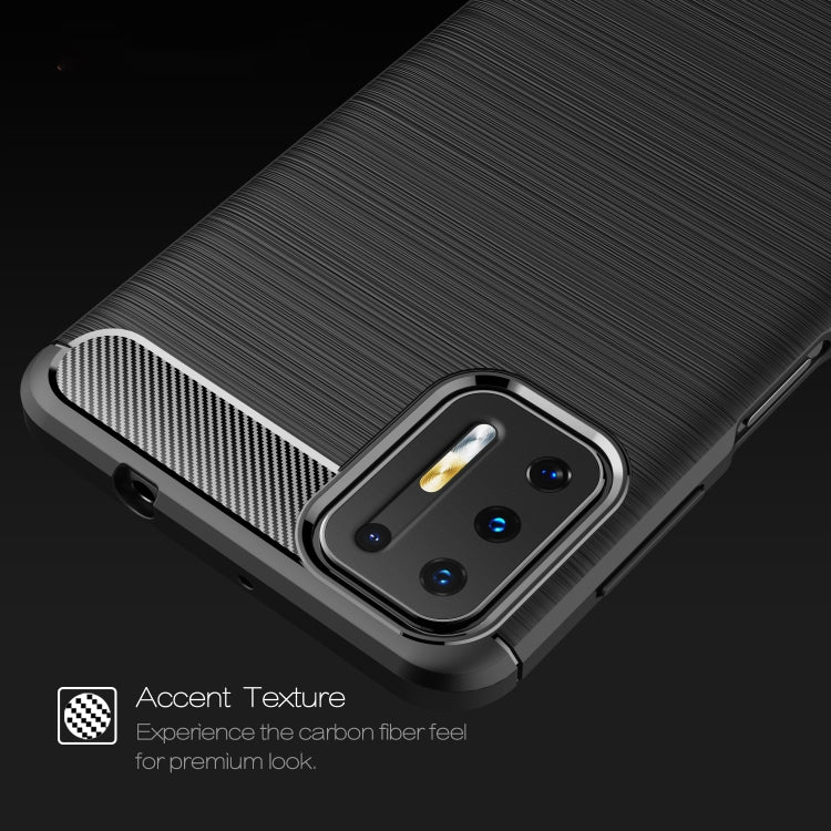 Custodia in TPU in fibra di carbonio con trama spazzolata, For Motorola Moto G9 Plus, For Motorola One Fusion