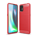 Custodia in TPU in fibra di carbonio con trama spazzolata, For Motorola Moto G9 Plus, For Motorola One Fusion