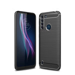 Custodia in TPU in fibra di carbonio con trama spazzolata, For Motorola Moto G9 Plus, For Motorola One Fusion