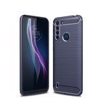 Custodia in TPU in fibra di carbonio con trama spazzolata, For Motorola Moto G9 Plus, For Motorola One Fusion