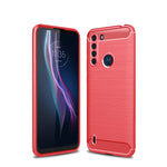 Custodia in TPU in fibra di carbonio con trama spazzolata, For Motorola Moto G9 Plus, For Motorola One Fusion