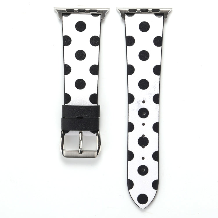 Cinturini di ricambio in pelle serie Fashion Wave Dot per Apple Watch Series 6 e SE e 5 e 4 40 mm / 3 e 2 e 1 38 mm, For Apple Watch Series 8&7 41mm / SE 2&6&SE&5&4 40mm / 3&2&1 38mm