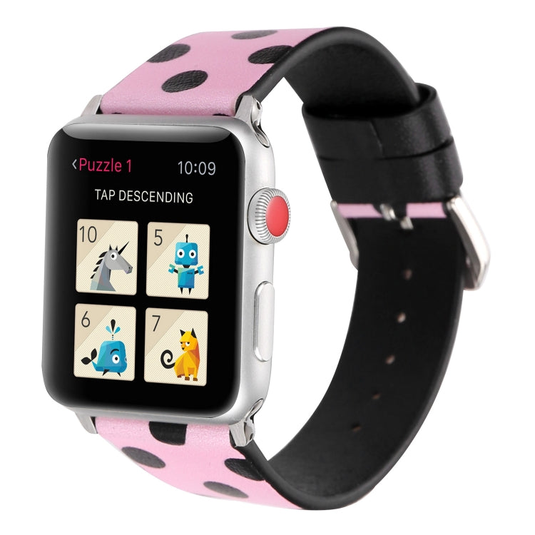 Cinturini di ricambio in pelle serie Fashion Wave Dot per Apple Watch Series 6 e SE e 5 e 4 40 mm / 3 e 2 e 1 38 mm, For Apple Watch Series 8&7 41mm / SE 2&6&SE&5&4 40mm / 3&2&1 38mm