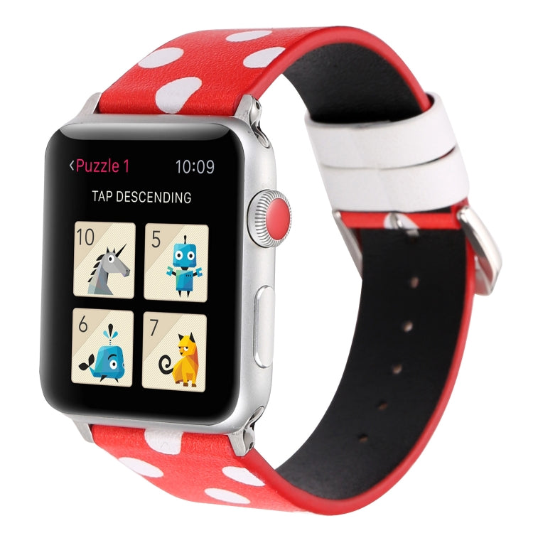 Cinturini di ricambio in pelle serie Fashion Wave Dot per Apple Watch Series 6 e SE e 5 e 4 40 mm / 3 e 2 e 1 38 mm, For Apple Watch Series 8&7 41mm / SE 2&6&SE&5&4 40mm / 3&2&1 38mm