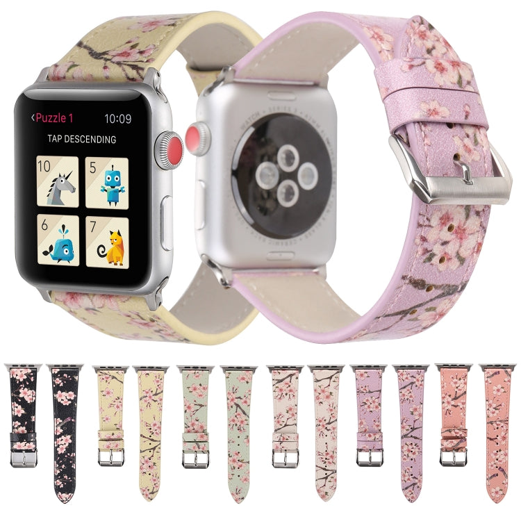 Cinturini di ricambio in pelle serie Plum per Apple Watch Series 6 e SE e 5 e 4 44 mm / 3 e 2 e 1 42 mm, For Apple Watch Ultra 49mm / Series 8&7 45mm / SE 2&6&SE&5&4 44mm / 3&2&1 42mm, For Apple Watch Series 7 45mm / 6 & SE & 5 & 4 44mm / 3 & 2 & 1 42mm