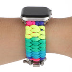 Cinturino arcobaleno con cavo a ombrello per Apple Watch Series 6 e SE e 5 e 4 40 mm / 3 e 2 e 1 38 mm, For Apple Watch Series 8&7 41mm / SE 2&6&SE&5&4 40mm / 3&2&1 38mm, For Apple Watch Series 7 41mm / 6 & SE & 5 & 4 40mm / 3 & 2 & 1 38mm