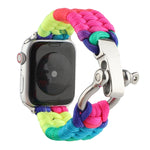 Cinturino arcobaleno con cavo a ombrello per Apple Watch Series 6 e SE e 5 e 4 40 mm / 3 e 2 e 1 38 mm, For Apple Watch Series 8&7 41mm / SE 2&6&SE&5&4 40mm / 3&2&1 38mm, For Apple Watch Series 7 41mm / 6 & SE & 5 & 4 40mm / 3 & 2 & 1 38mm