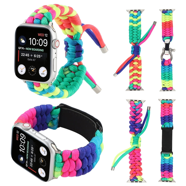 Cinturino arcobaleno con cavo a ombrello per Apple Watch Series 6 e SE e 5 e 4 40 mm / 3 e 2 e 1 38 mm, For Apple Watch Series 8&7 41mm / SE 2&6&SE&5&4 40mm / 3&2&1 38mm, For Apple Watch Series 7 41mm / 6 & SE & 5 & 4 40mm / 3 & 2 & 1 38mm