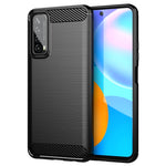 Custodia in TPU in fibra di carbonio con trama spazzolata, For Huawei P Smart 2021, For Huawei Honor 30S, For Huawei Mate 40 Pro, For Huawei Mate 40, For Huawei Honor 9X Lite