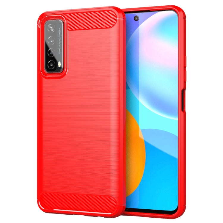 Custodia in TPU in fibra di carbonio con trama spazzolata, For Huawei P Smart 2021, For Huawei Honor 30S, For Huawei Mate 40 Pro, For Huawei Mate 40, For Huawei Honor 9X Lite