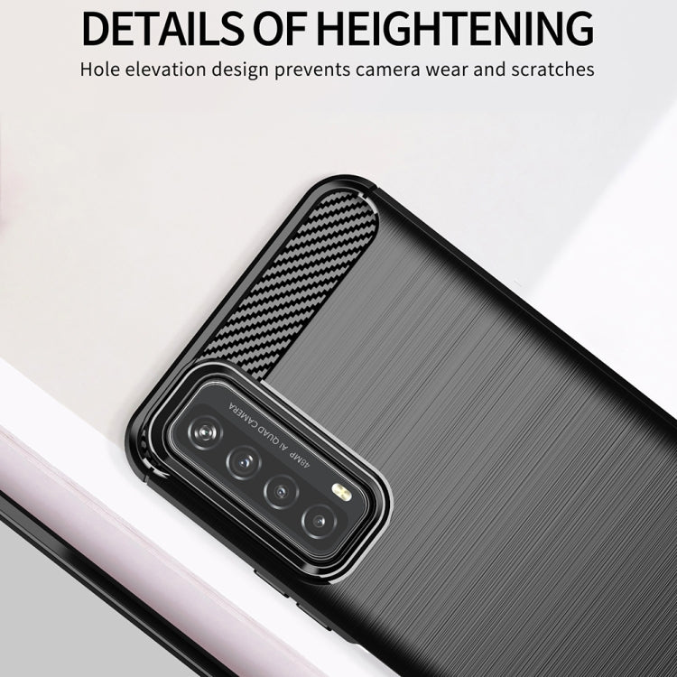 Custodia in TPU in fibra di carbonio con trama spazzolata, For Huawei P Smart 2021, For Huawei Honor 30S, For Huawei Mate 40 Pro, For Huawei Mate 40, For Huawei Honor 9X Lite