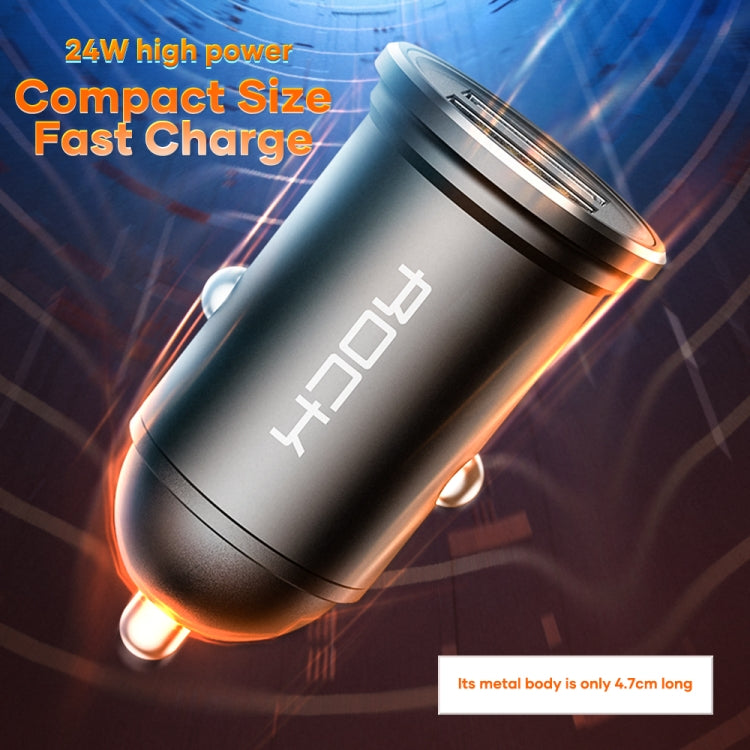 ROCK H11 4.8A 24W Mini Caricabatteria da Auto Dual USB, H11