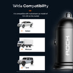 ROCK H11 4.8A 24W Mini Caricabatteria da Auto Dual USB, H11