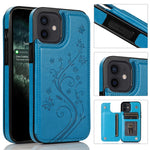 Custodia Farfalle Fiori per iPhone 12 mini e 12 Pro
