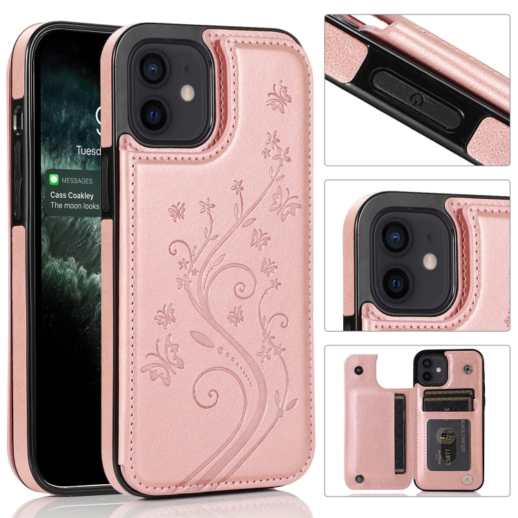 Custodia Farfalle Fiori per iPhone 12 mini e 12 Pro