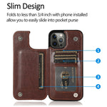 Custodia portafoglio TPU con slot carte per iPhone 12 Pro Max