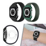 Cinturini per cinturino da polso di ricambio in tessuto con telaio per Apple Watch Series 6 e SE e 5 e 4 44 mm / 3 e 2 e 1 42 mm, 128mm, 135mm, 140mm, 145mm