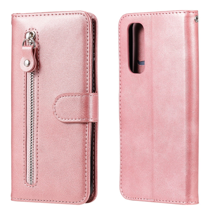 Custodia portafoglio pelle con zip per Realme 7 e compatibili