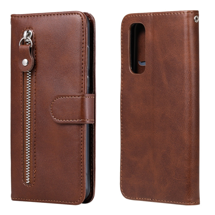 Custodia portafoglio pelle con zip per Realme 7 e compatibili