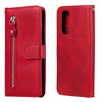 Custodia portafoglio pelle con zip per Realme 7 e compatibili