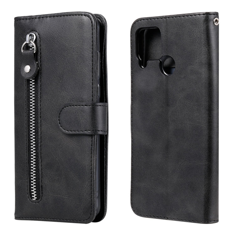 Custodia portafoglio pelle con zip per Realme 7 e compatibili
