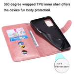 Custodia portafoglio in pelle con zip per smartphone compatibili