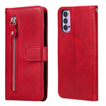 Custodia portafoglio in pelle con zip per smartphone compatibili