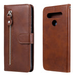Custodia portafoglio in pelle con zip per smartphone compatibili
