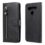 Custodia portafoglio in pelle con zip per smartphone compatibili