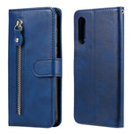 Custodia portafoglio in pelle con zip per smartphone compatibili
