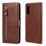 Custodia portafoglio in pelle con zip per smartphone compatibili