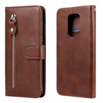 Custodia portafoglio in pelle con zip per smartphone compatibili
