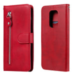 Custodia portafoglio in pelle con zip per smartphone compatibili