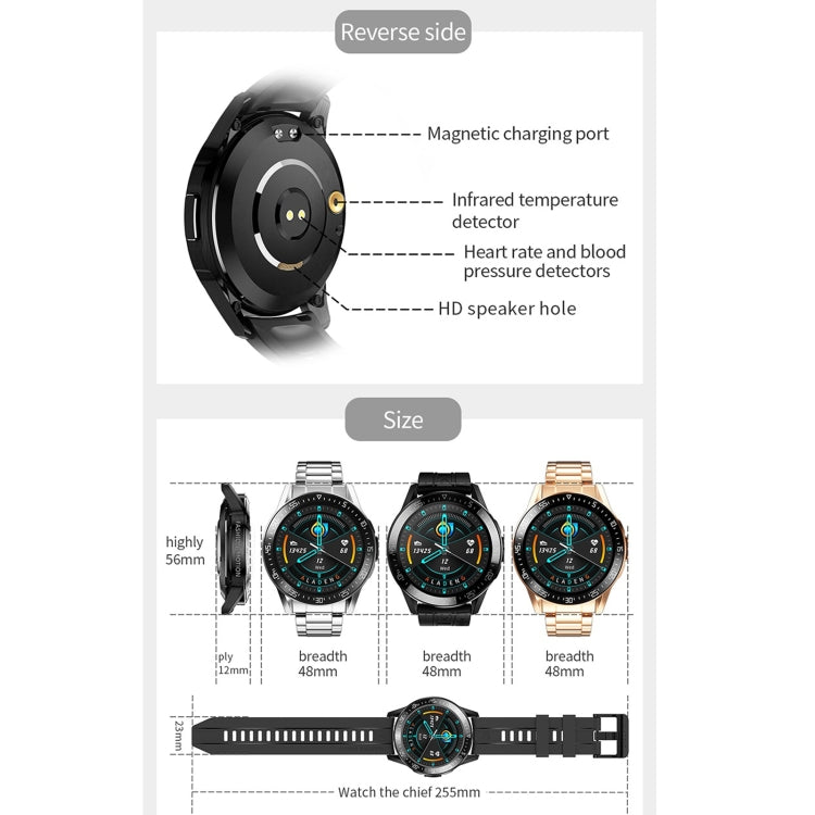 GT3 Smart Watch con schermo rotondo full-fit da 1,3 pollici, supporto per monitor del sonno / cardiofrequenzimetro / monitoraggio della temperatura