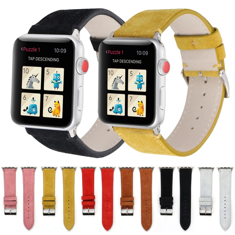 Cinturino in vera pelle smerigliata per Apple Watch Series 6 e SE e 5 e 4 44 mm / 3 e 2 e 1 42 mm, For Apple Watch Series 7 45mm / 6 & SE & 5 & 4 44mm / 3 & 2 & 1 42mm