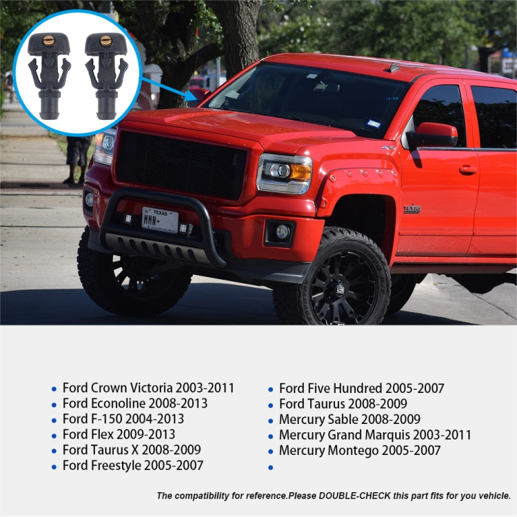 Ugello di spruzzo d'acqua a getto d'acqua per tergicristallo anteriore da 2 pezzi 3W7Z17603AA per Ford F-150, For Ford F-150