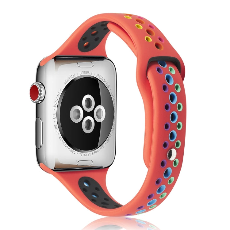 Cinturino in silicone arcobaleno per Apple Watch Series 6 e SE e 5 e 4 40 mm / 3 e 2 e 1 38 mm, For Apple Watch Series 8&7 41mm / SE 2&6&SE&5&4 40mm / 3&2&1 38mm, For Apple Watch Series 7 41mm / 6 & SE & 5 & 4 40mm / 3 & 2 & 1 38mm