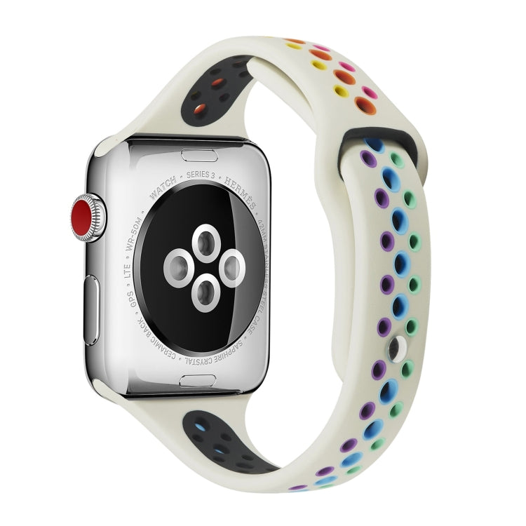 Cinturino in silicone arcobaleno per Apple Watch Series 6 e SE e 5 e 4 40 mm / 3 e 2 e 1 38 mm, For Apple Watch Series 8&7 41mm / SE 2&6&SE&5&4 40mm / 3&2&1 38mm, For Apple Watch Series 7 41mm / 6 & SE & 5 & 4 40mm / 3 & 2 & 1 38mm