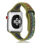 Cinturino in silicone arcobaleno per Apple Watch Series 6 e SE e 5 e 4 40 mm / 3 e 2 e 1 38 mm, For Apple Watch Series 8&7 41mm / SE 2&6&SE&5&4 40mm / 3&2&1 38mm, For Apple Watch Series 7 41mm / 6 & SE & 5 & 4 40mm / 3 & 2 & 1 38mm