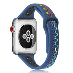 Cinturino in silicone arcobaleno per Apple Watch Series 6 e SE e 5 e 4 40 mm / 3 e 2 e 1 38 mm, For Apple Watch Series 8&7 41mm / SE 2&6&SE&5&4 40mm / 3&2&1 38mm, For Apple Watch Series 7 41mm / 6 & SE & 5 & 4 40mm / 3 & 2 & 1 38mm
