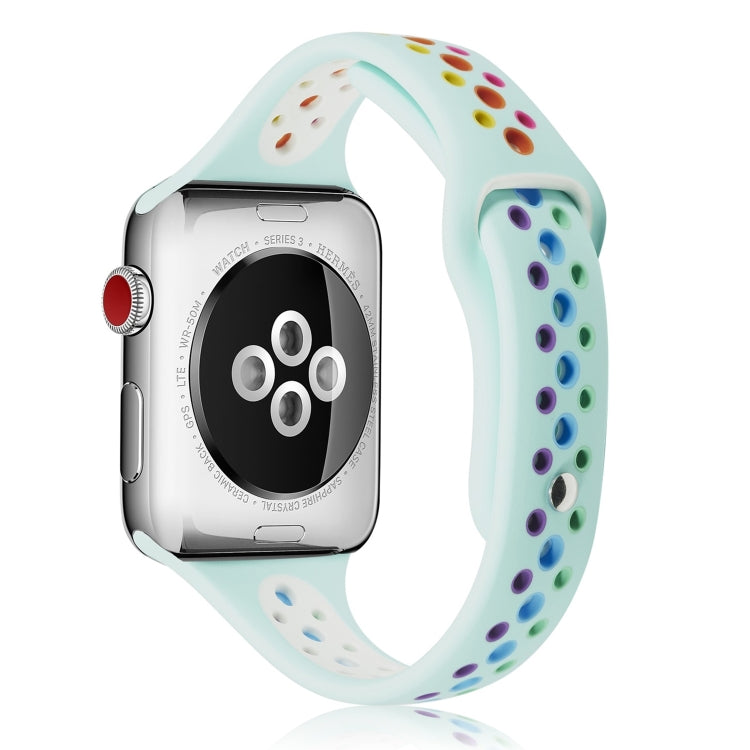 Cinturino in silicone arcobaleno per Apple Watch Series 6 e SE e 5 e 4 40 mm / 3 e 2 e 1 38 mm, For Apple Watch Series 8&7 41mm / SE 2&6&SE&5&4 40mm / 3&2&1 38mm, For Apple Watch Series 7 41mm / 6 & SE & 5 & 4 40mm / 3 & 2 & 1 38mm