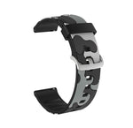 Cinturino da polso di ricambio in silicone mimetico con fibbia in argento, 20mm For Amazfit GTR 2 / GTR 42mm, 20mm For Amazfit GTR 42mm, 20mm For Amazfit GTS / GTS 2, 20mm For Amazfit Pop, 22mm For Amazfit Smart Sport Watch