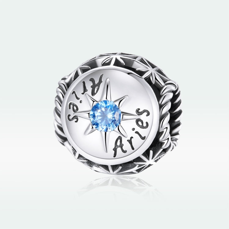 S925 Sterling Silver Dodici Constellation Zircon Beads Bracciale fai da te Collana Accessori, Aries, Taurus, Gemini, Cancer, Leo, Virgo, Libra, Scorpio, Sagittarius, Capricorn, Aquarius, Pisces