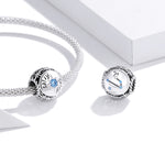S925 Sterling Silver Dodici Constellation Zircon Beads Bracciale fai da te Collana Accessori, Aries, Taurus, Gemini, Cancer, Leo, Virgo, Libra, Scorpio, Sagittarius, Capricorn, Aquarius, Pisces