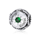 S925 Sterling Silver Dodici Constellation Zircon Beads Bracciale fai da te Collana Accessori, Aries, Taurus, Gemini, Cancer, Leo, Virgo, Libra, Scorpio, Sagittarius, Capricorn, Aquarius, Pisces