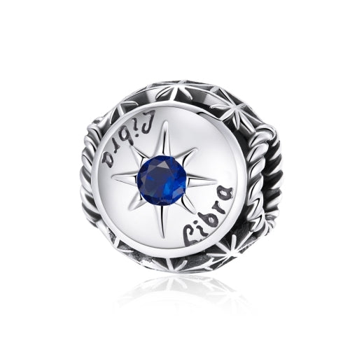 S925 Sterling Silver Dodici Constellation Zircon Beads Bracciale fai da te Collana Accessori, Aries, Taurus, Gemini, Cancer, Leo, Virgo, Libra, Scorpio, Sagittarius, Capricorn, Aquarius, Pisces