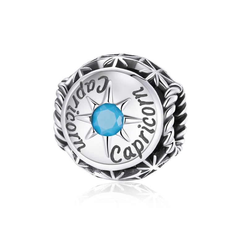 S925 Sterling Silver Dodici Constellation Zircon Beads Bracciale fai da te Collana Accessori, Aries, Taurus, Gemini, Cancer, Leo, Virgo, Libra, Scorpio, Sagittarius, Capricorn, Aquarius, Pisces